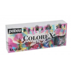 Pebeo COLOREX BOX OF 5 ASSORTED 45 ML BOTTLES